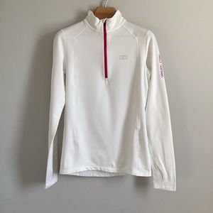Helly Hansen base layer, 1/2 zip, white and pink